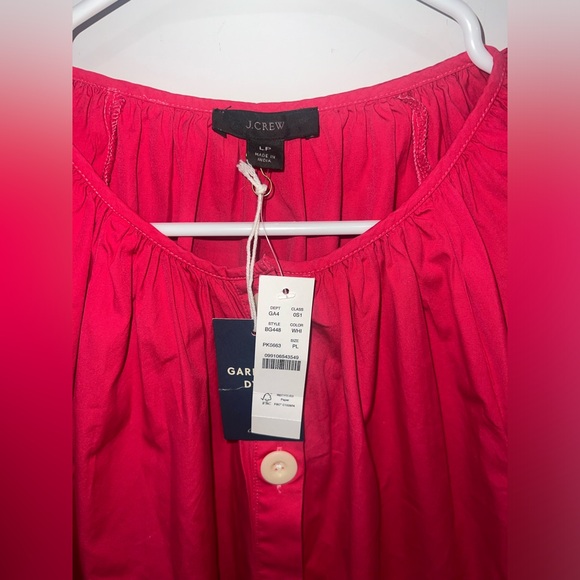 NWT J. Crew Tie Sleeve Front Button Dress_Size LP - Picture 5 of 9